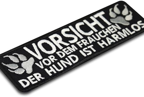 Service Dog Patches Hunde Patches lustige Klett Patch Assistenzhunde Aufnäher Hunde Patch (Vorsicht vor dem Frauchen - Klettpatch)