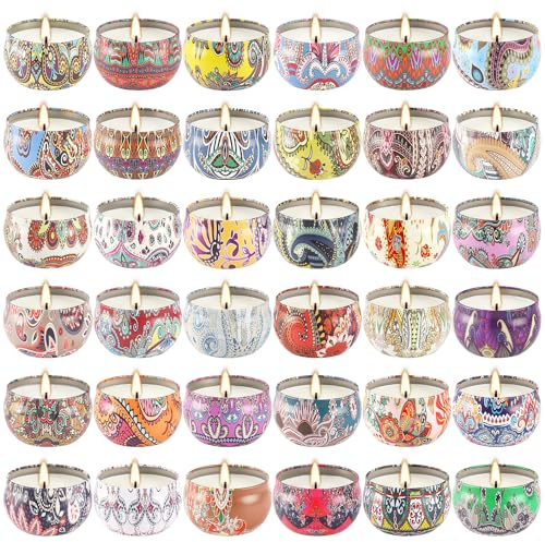 YOROXRG Scented Candles Gifts Set 36 Pack Soy Wax Travel Tin Jar Candles for Home 2.5 OZ Scented Candles for Mom for Christmas, Birthday, Thanksgiving, Mother's Day
