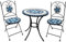 Wohnando 3tlg. Bistroset Balkonset Gartenmöbel klappbar mit Mosaik Bistrotisch und Stühle, Metall, Balkon-Set Terrasse, Balkon, Orion