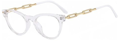 WxuuLTGJR Damen-Brillenrahmen, Anti-Blaulicht-Brillenrahmen, Kettendesign, Brillenrahmen, Nicht leicht zerkratzt, stilvoller Brillenrahmen
