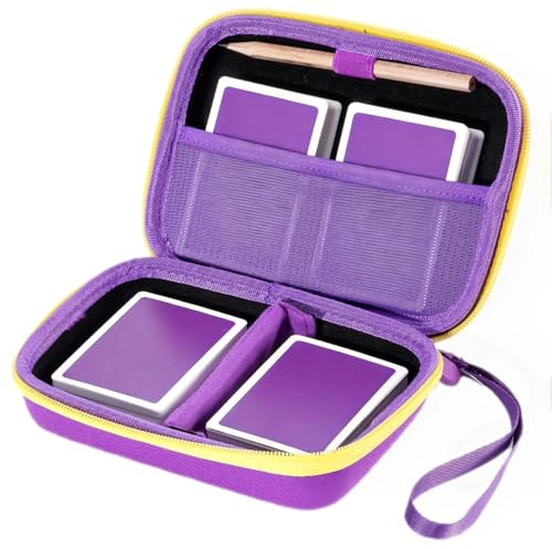 ProCase Tasche für Sammelkarten, Spielkarten Aufbewahrung UNO Tragetasche für 300+ Karten, Spielkartenkoffer Reiseaufbewahrungsbox für Kartenspiel Kinderspiele Spielesammlung -Lila