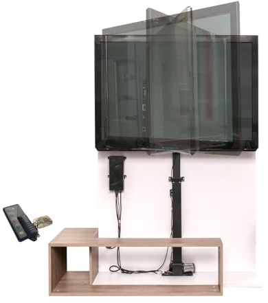 SABAJ Support TV motorisé Ascenseur Pivotant avec Télécommande K-3 Rotolift escamotable Réglable en Hauteur jusqu'à 1821 mm 71 Capacité de Charge 60 kg Course 950 mm domotique Maison Intelligente