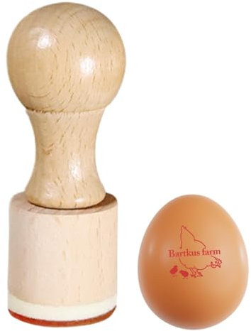 Sghtil Sello de huevo para huevos frescos, sellos de huevo de gallina, etiquetas de huevo, sellos de madera, etiquetas de huevo de granja, exquisitos marcadores de tinta de huevo para tela, papel