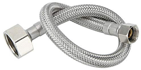 ViaGasaFamido Tubo Ingresso Acqua 30 cm in Rame per WC e Lavatrice, Tubo Flessibile connessione Rubinetto Bagno, Resistente e Facile da installare