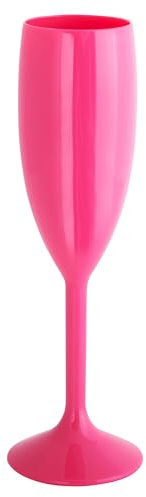Persy Party Plastic Champagne Flutes 20 Pack - Unbreakable Wine Glasses with Long Stem - UK Based Coloured Champagne Flutes Prosecco Glasses - Gifts for Christmas, Wedding & Birthday - Pink