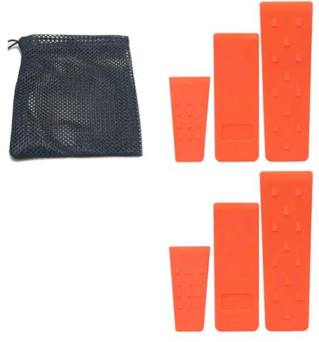 Inkoby 6 Cales D'Abattage D' avec Pointes pour une Coupe D'Arbre en Toute Sécurité - 2 Cales de 10 Pouces, 8 Pouces et 6 Pouces Chacune avec Sac de Rangement
