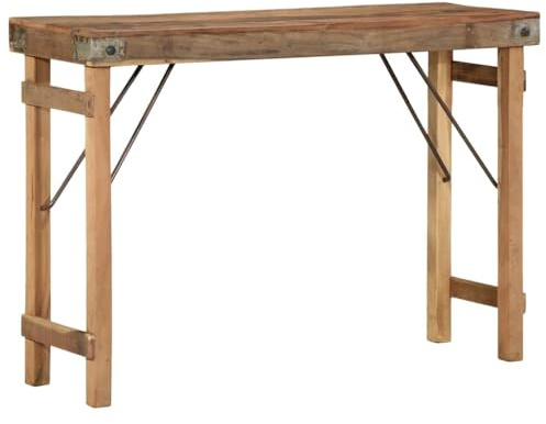 vidaXL Table d'appoint Marron 110 x 35 x 76 cm Bois Recyclé Solide, Table d'appoint rectangulaire en Bois, Meuble Robuste, Bois recyclé, Accessoire pour Chambre et Salon