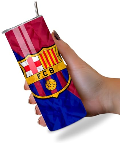 KaTunn - Botella Térmica Acero Inoxidable Personalizada con Pajita - Diseño Fútbol LaLiga - 600ml - Para Niños y Adultos (Barcelona)