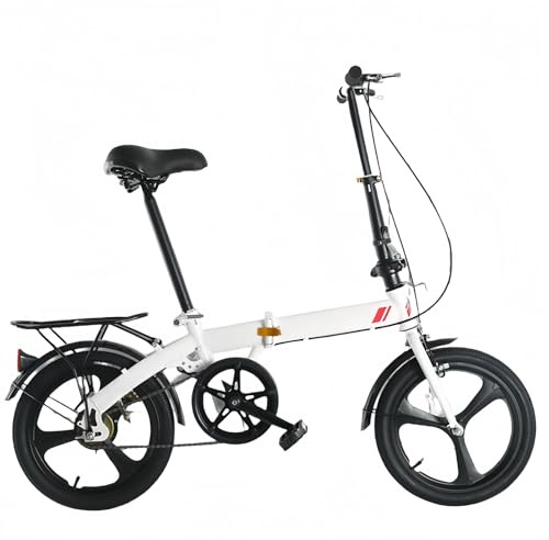 TBMTOAL 20 Zoll Faltrad,Ultraleichtes Mini Stadtfahrrad,150 Kg Max Tragkraft,Einfaches Zusammenklappen In 10 Sekunden Der Rahmen Besteht Aus Verdicktem Kohlenstoffstahl White,B