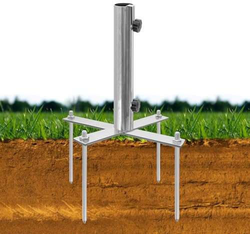 AVCMOTO Umbrella Stand Outdoor Base, Heavy Duty Outdoor Umbrella Base, Detachable for Easy Carry, 18.7 Inch Beach Umbrella Sand Anchor for Beach, Lawn, Sand, Patio