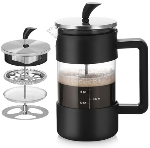Teksome Prensa Francesa Café 1000 Ml 1 Litro,Prensa Francesa Portátil - Café En Frío Para Acampar Cocina Familiar Lugar De Trabajo Hogar Fiesta Viaje