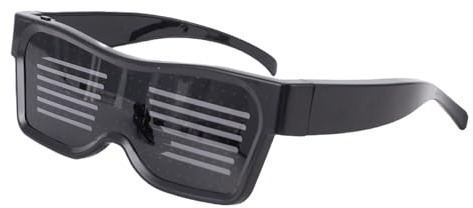 Bewinner Rote Dynamische LED-Brille mit Bluetooth-APP-Steuerung, Benutzerdefiniertem Text und Animationen, Wiederaufladbare USB-Leuchtbrille für Party, Festival, Rave-Nachtclub