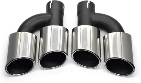 Auspuffblende Auto Für A3 A4 A5 A6 A7 A8 Up S3 S4 S5 S6 S7 S8 SQ3 SQ5 60mm Vierfach-Edelstahlauspuffrohr Silberne Endrohre(Silber)