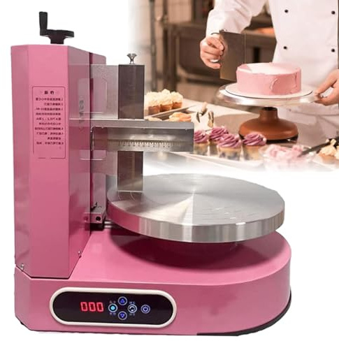 Cake Icing Machine Automatic Decorating Cake Coating Smoothing Scraping Machine Portable Adjustable Cake Icing Smoother Tool Baking Birthday Cake Tools