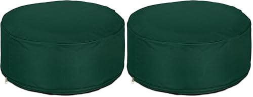 Relaxdays aufblasbarer Hocker, Outdoor Pouf für Garten, Balkon, Camping, Sitzhocker rund, HxD: 26x56 cm, Sitzpouf, grün (Packung mit 2)