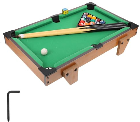 Veemoon Mesa de Billar Infantil de 69 Cm Juego de Billar Doble Madera Sólida Juguete Educativo para Desarrollo Mano-Ojo Obsequio Adecuado para Interiores