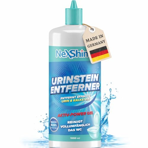 Urinsteinentferner & WC Reiniger Gel | Extra Stark | Löst Urinstein & Kalk | Haftet besser als Flüssig-Reiniger | 1000ml Flasche mit Präzisions-Aufsatz | Made in Germany