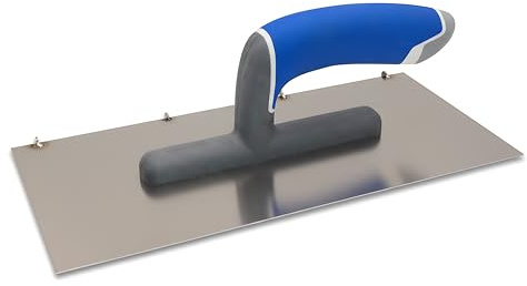 DEWEPRO Truelle d'épaisseur de couche 270 x 130 mm pour application de 3 mm - Truelle de lissage en acier inoxydable avec poignée 3K pour bitume PMBC - Revêtement épais - Joint d'étanchéité de cave