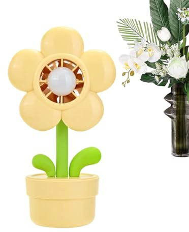 Ventilador de mano Soplador De De 3 Velocidades | Ventilador de escritorio en forma de maceta, USB, ajustable, lindo, luz nocturna para Niños, Adultos, Estudiantes, Camping,