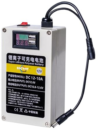 SSCYHT 30000mah USB, Portable Lithium Battery Pack 12V 10.4Ah 12Ah 20Ah 30Ah 40Ah 50Ah Lipo Battery with BMS for 12 Volts Power Motor Spare Kit