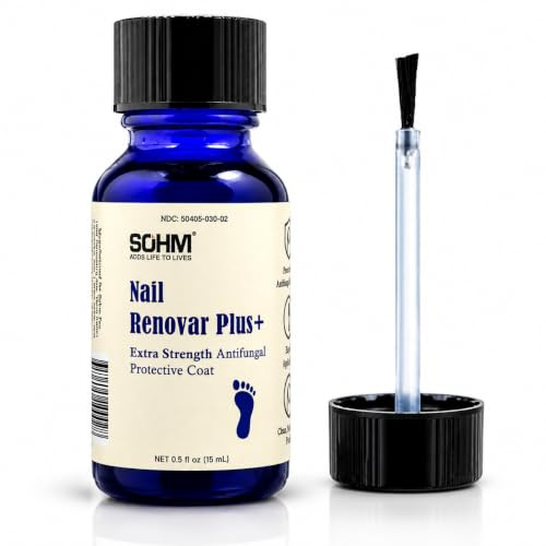 SOHM Toenail Fungus Treatment Extra Strength -Nail Renovar Plus With Brush- FDA-Compliant,Made In USA-Toe Nail Fungus Treatments, Discolored or Brittle Nails -Nail Care (15 ml)