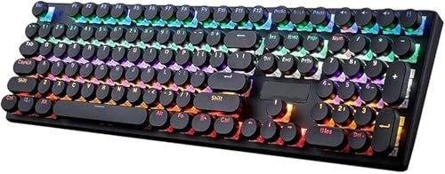 WOMGKDA Tastiera e Mouse Combinati, Tastiera Meccanica da Gaming Switch Blu Rosso 104 Tasti USB Cable Avvitamento Antifantasma Retroilluminazione LED RGB/Miscela per Co
