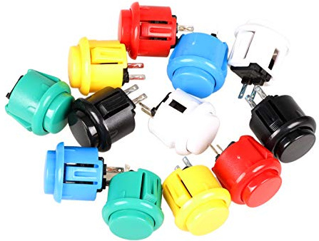 EG Starts 12 x 24 mm OEM Arcade Button Switch Perfect Sostituisci pour Sanwa obsf-24 Push Button DIY Fighting Stick PC Joystick Games Parts (chaque couleur de 2 pièces)
