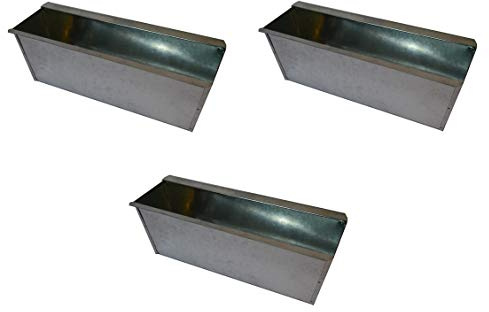 3X Blumenkasten Balkonkasten Einsatz für Europalette Pflanzkasten Verzinkt ca.35,5 X 12,5 x 12 cm Beet Garten vor der Haustüre für Europaletten oder passende Einwegpaletten Einsatz Blumen Pflanzen