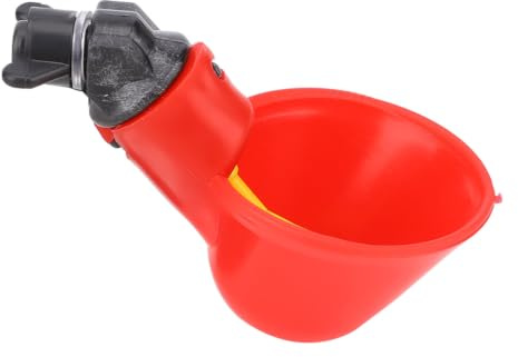 Pssopp 10 Stück Hühner Trinkbecher Automatische Trinker Wasser Geflügel Trinkmaschine für Hühner, Wachteln, Enten, Tauben (2.5cm, Rot/Weiß)