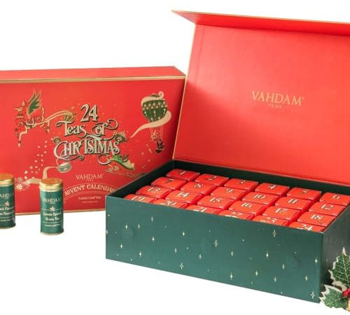 VAHDAM, Advent Calendar 2025 | 24 Unique Loose Leaf Teas - Exclusive Holiday Tea Gift Box | Christmas Advent Calendar 2025 for Adults | Advent Calendar 2025 Adult Women & Men