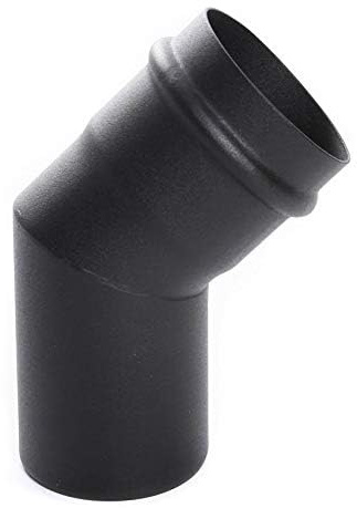 rg-vertrieb Pelletrohr DN 80mm Pellet Ofenrohr Rauchrohr Pellet Bogen 90°Wandfutter T-Stück Rosette Senotherm Lack Kamin Zubehör mit Dichtung wählbar (Bogen 45°)