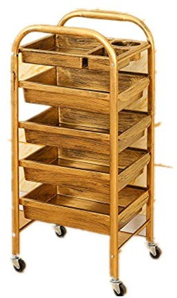 XBSLJ Friseurwagen Beauty Salon Rollingley Cart Retro Friseur Aufbewahrungstablett Multifunktion Top Layer Haarstyling Schubladen für Spa Stylist Friseur Massage Tattoo Studio, A, 5 Ebenen
