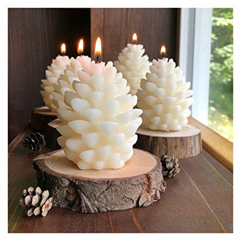NGHSDO KerzengießForm 2 stücke 3D Kiefer Kegel Silikon Kerzenform DIY Handgemachte Aromatherapiekerzen Bienenwachs Kerze Herstellung von Schimmel Kerzenform Zum GießEn