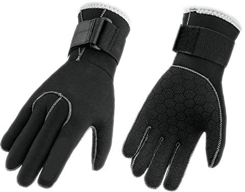 RUIXIA 3mm Neopren Tauchhandschuhe, Unisex warme Neoprenhandschuhe mit elastischem Handgelenk und rutschfesten Partikeln zum Tauchen, Schnorcheln, Kajakfahren, Surfen und für alle Wasseraktivitäten