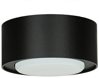 Licht-Erlebnisse Deckenspot Metall Schwarz für Flur Wohnzimmer GX53 max. 12 W blendarm rund klein Moderner Aufbaustrahler Wohnzimmer FLEA