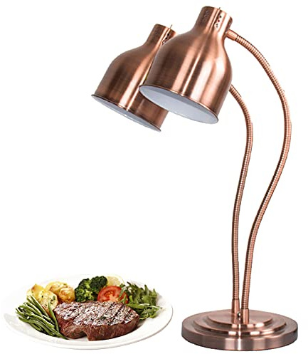 YAOYAOO Lampada di Calore Alimentare Commerciale, Scalda Vivande Doppia Testa Commerciale Buffet Lampade Riscaldanti per Cibo Riscaldante, Distaccato Scaldavivande Paralume Regolabile