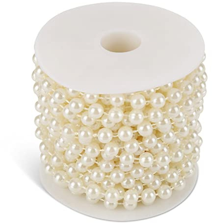 10m Perle Di Perle Faux, Perle Cadena Ghirlande Perle Roll Strand Artigianato Stringa Bianca Perle Stringa Per La Decorazione Della Festa Di Nozze