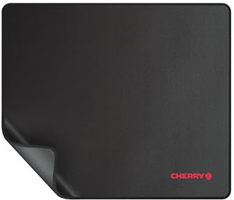 CHERRY MP 1000, Premium-Mauspad aus Stoff in XL (350 x 300 x 5 mm), Glatte Oberfläche für Präzision, Vernähte Kanten, Rutschfest, Zusammenrollbar, Schwarz