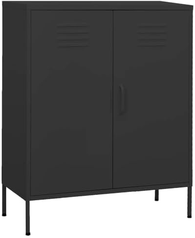 vidaXL Lagerschrank Sideboard Kommode Anrichte Stahlschrank Schrank Beistellschrank Mehrzweckschrank Bücherschrank Standschrank Anthrazit 80x35x101,5cm Stahl