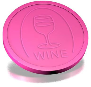 CombiCraft Jetons avec Verre de vin en Relief en Rose diamètre de 29 mm, méthode de paiement pour événements et Festivals, Emballage de 250 pièces