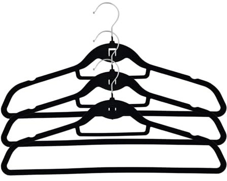 BURI Set di 3 grucce antiscivolo girevoli a 360°, in velluto per pantaloni, cravatte, cintura