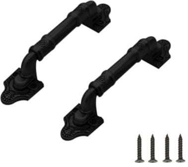 SYDARSYN 2 Stücke Antike Holztür Türgriffe Schiebetürgriff für Scheunentür Griff Zuggriff für Holz Gartentor Schuppen Schranktür Großer Holztürgriff Türknauf Vintage Türgriff 160mm