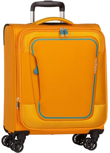 American Tourister Pulsonic - Spinner S, Erweiterbar Handgepäck, 55 cm, 40.5/43.5 L, Gelb (Sunset Yellow)