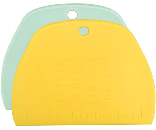 NoChoX Set di 2 spatole per pasta, con scala graduata, taglierina da cucina multiuso, raschietto per torte, pizza, pane, utensili da cucina