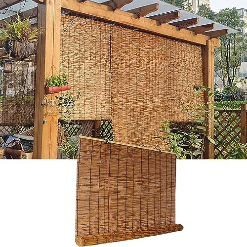 GUETTO Clôture en Roseau Naturel,Canisse Bambou,Occultant, Brise-Vue,Protection De La Vie Privée,Rouleaux De Clôture,Moustiquaire pour Jardin,pour Balcon Brise-Vent Exterieur Terrasse,90x200cm