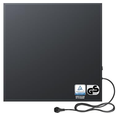 BR Bringer Infrarotheizung 300 Watt - Infrarot Elektroheizung Energiesparend - TÜV & GS - Deutsche Qualitätsmarke (schwarz)