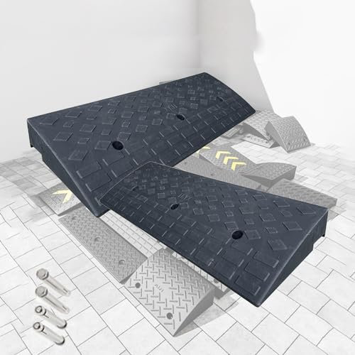 Auffahrrampe Gummirampe Robuste Rollstuhlrampen Schwellenrampe Auffahrhilfe (in) Gummirampe mit Befestigungs-Set mit Strukturierter Oberfläche für Auto Rollstuhl Wohnmobil (Size : C-100x35x11cm)