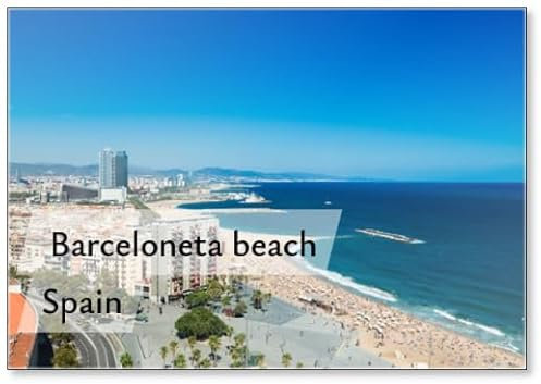 Kühlschrankmagnet Barceloneta Strand in Barcelona, Spanien