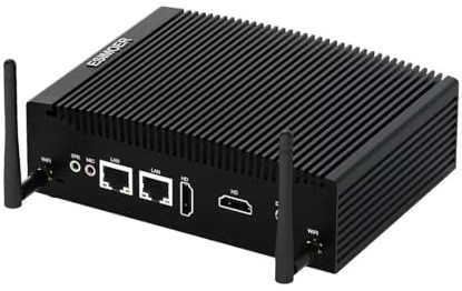 ESIMOER Industriell Mini Dator, Fläktlös Mini Dator Win11, Mini Dator Core i5-8350U, 32 GB RAM 1 TB SSD, 2 LAN, Dubbla 4K HD Skärmar, 2 RS232 COM, 8 USB, WiFi5, BT4.2 för Företag, Kontor, Hem