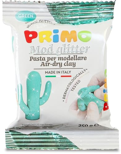 PRIMO – Knete Zubehör Knetmasse, 250 g-Kneteblock zum Formen, Kinderspielzeug 3 Jahre, Kreative Arbeiten und Hobby, Lufttrocknend, Bearbeitbar mit Feuchten Händen, Kein Brennen Erforderlich